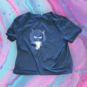 Grumpy kitty cat with coffee ladies size XL t-shirt
